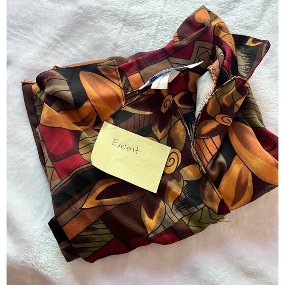 Vintage Ship N Shore Women Short Sleeve Button-Up Shirt 2X Abstract Floral Print - Picture 9 of 9